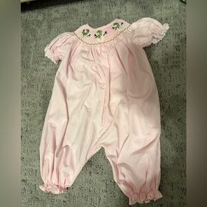 Pink Smocked Snowman Holiday Bubble